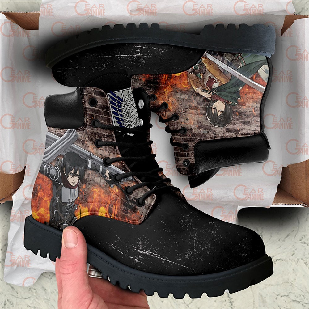 Attack On Titan Mikasa Ackerman Boots Custom Anime Shoes
