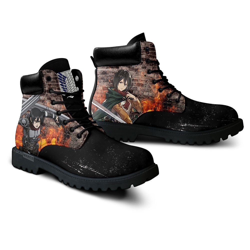 Attack On Titan Mikasa Ackerman Boots Custom Anime Shoes