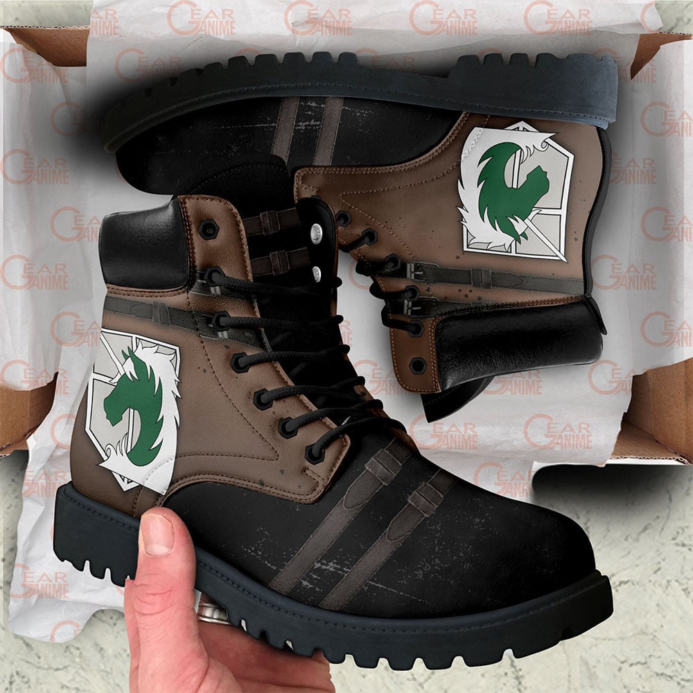 Attack On Titan Police Brigade Boots Custom Anime Shoes