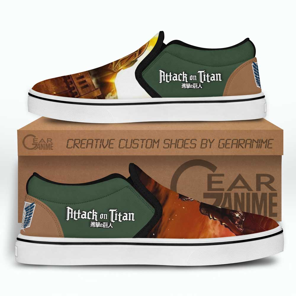 Attack On Titan Slip-On Shoes Canvas Custom Anime Shoes