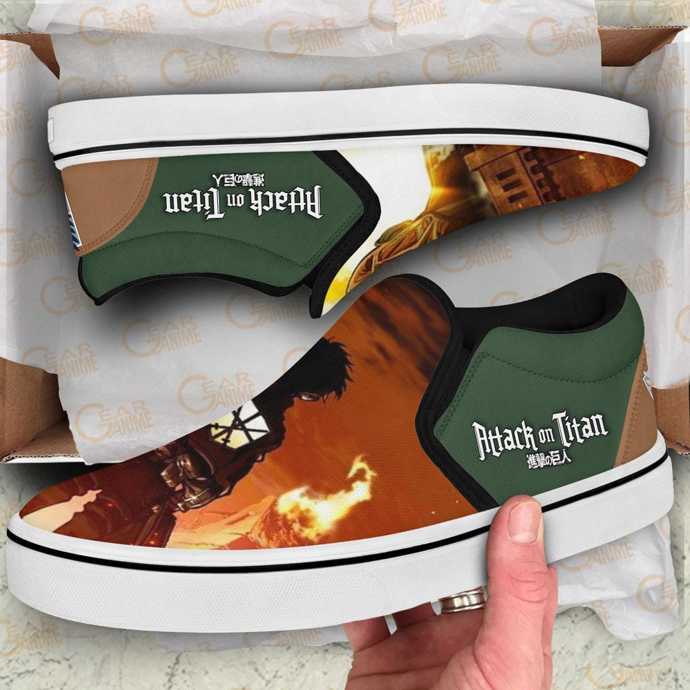Attack On Titan Slip-On Shoes Canvas Custom Anime Shoes