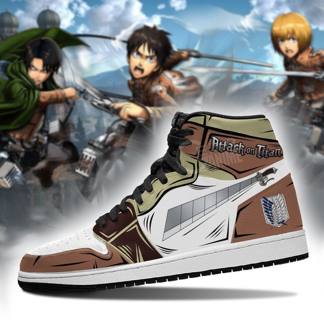 Attack On Titan Sword 1 High Top Air Jordan Sneaker, Air Jordan Hightop