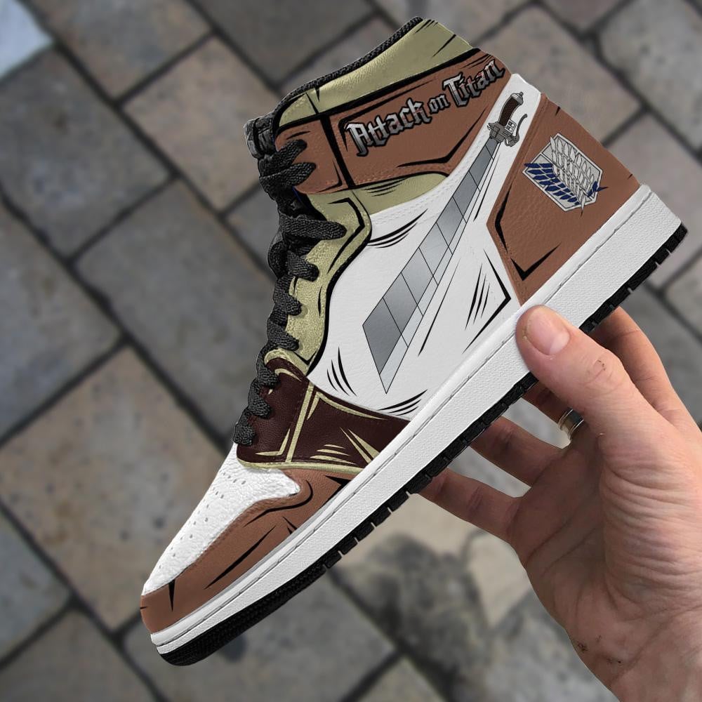 Attack On Titan Sword JD1s Sneakers AOT Anime JD1s Sneakers, Air Jordan Hightop