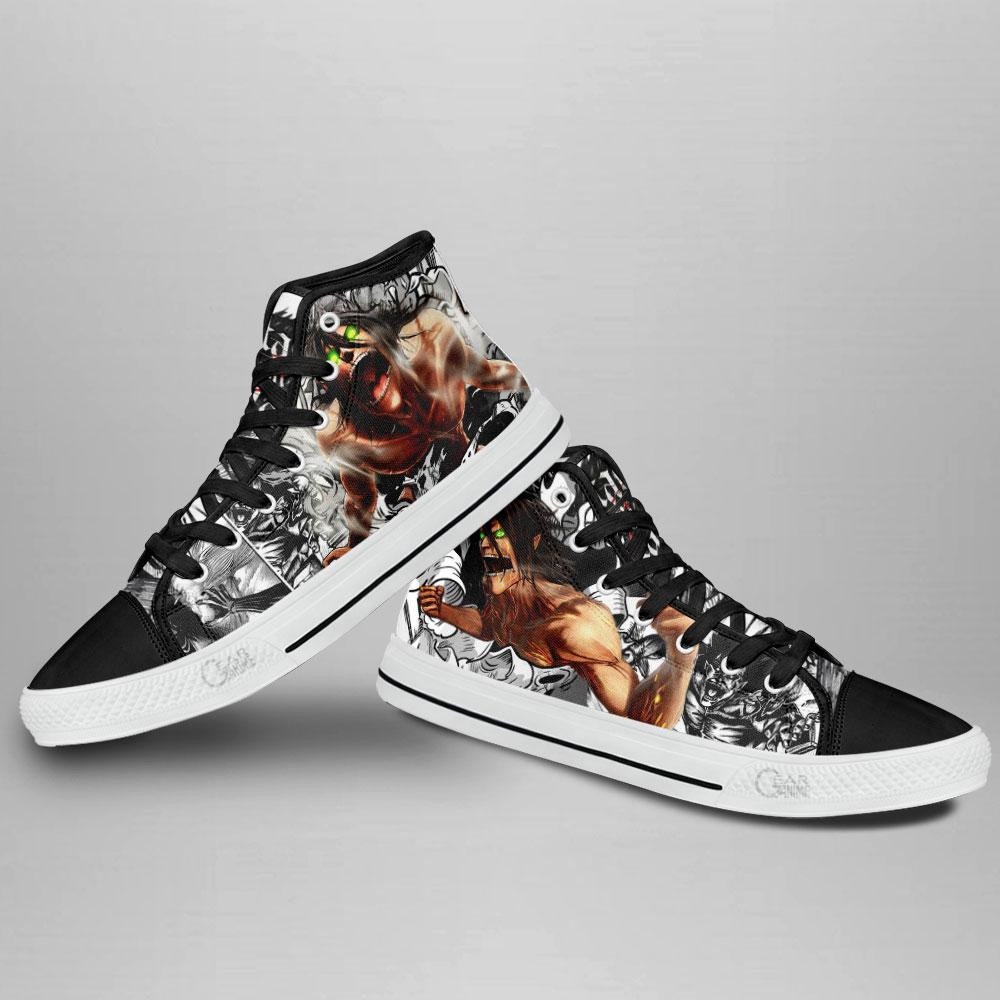Attack Titan High Top Shoes Custom Anime Attack On Titan Sneakers