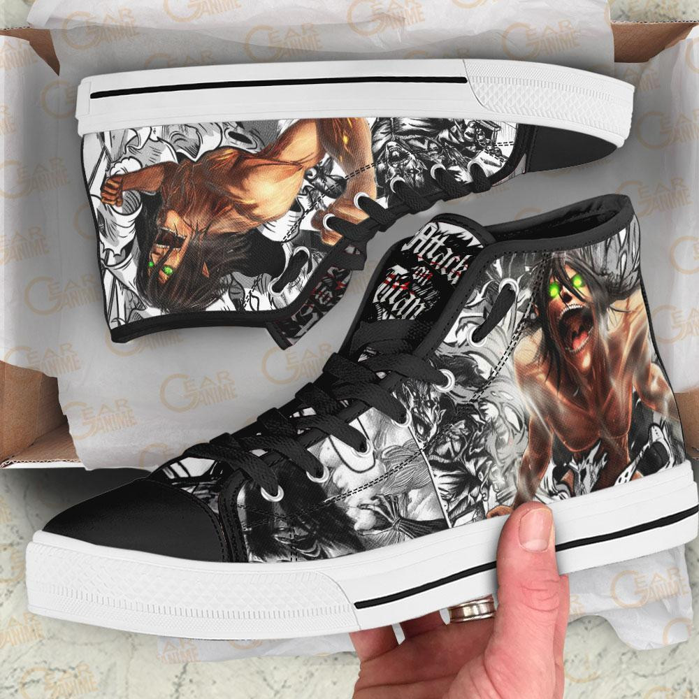 Attack Titan High Top Shoes Custom Anime Attack On Titan Sneakers