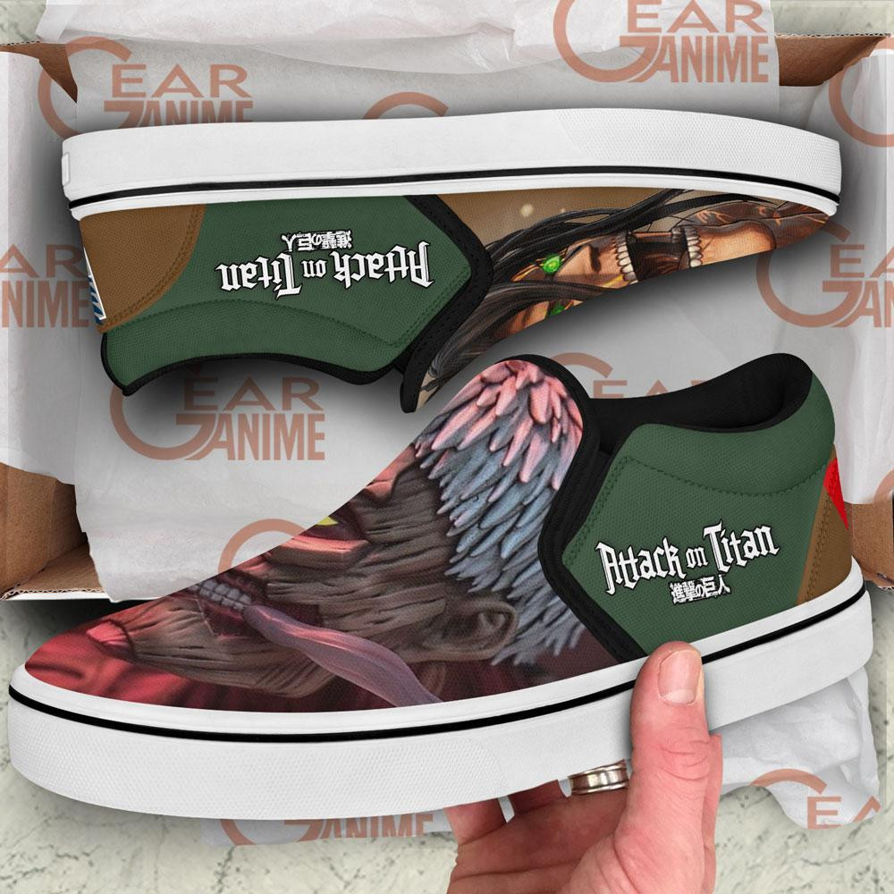 Attack vs Armored Titan Slip-On Shoes Canvas Custom Anime Attack On Titan Shoes