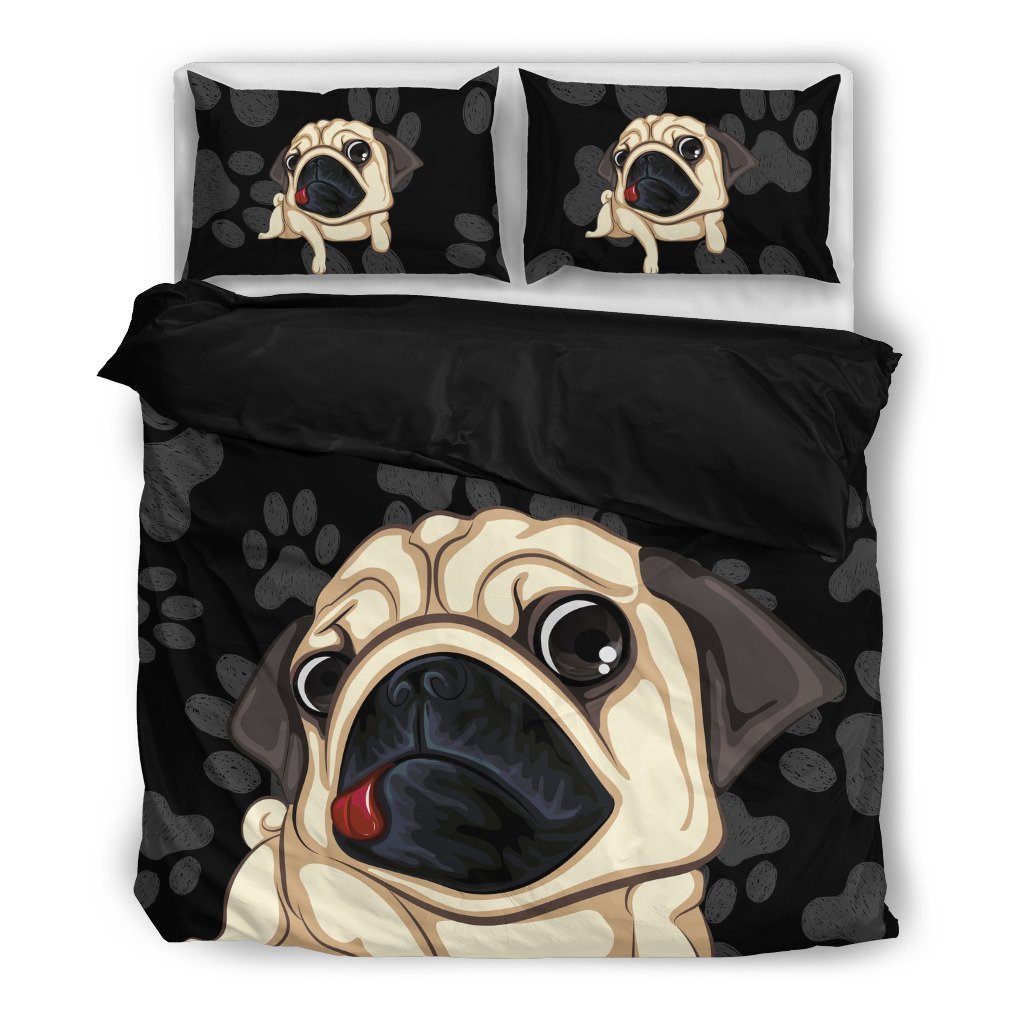 Attitude Pug 3D Customized Duvet Cover Bedding Set
