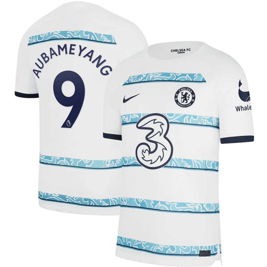 Aubameyang 9 Chelsea 2022/23 Away Soccer Jersey – Men White