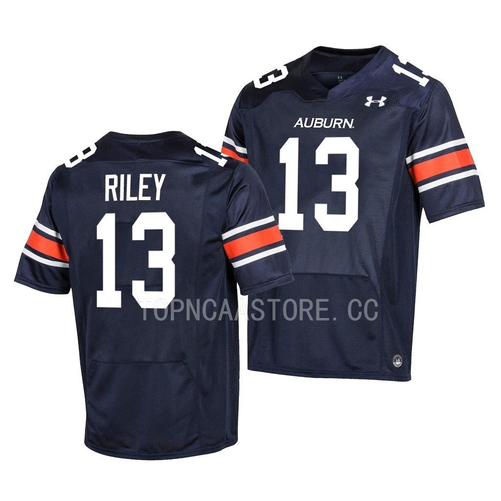 Auburn Tigers #13 Cameron Riley 2022 College Navy Jersey Men's