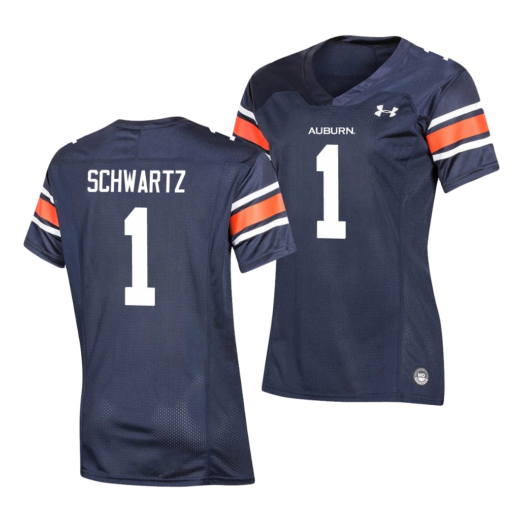 Auburn Tigers 1 Anthony Schwartz Navy Jersey Women's