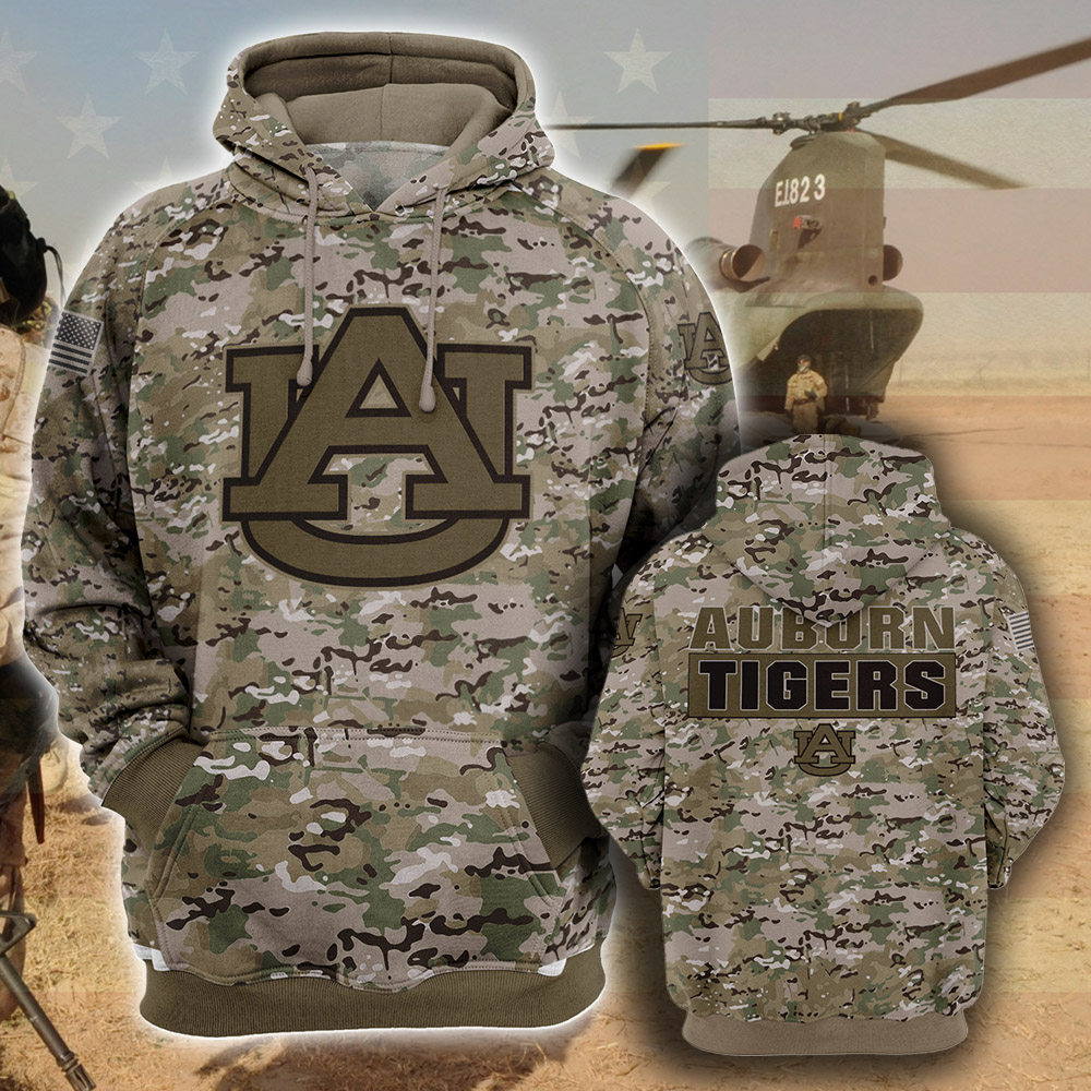 Auburn Tigers 3D Hoodie Camo Style Gift For Fans