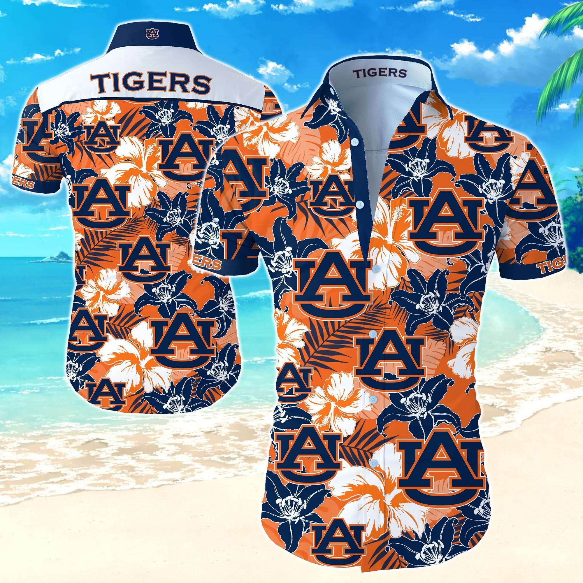 Auburn Tigers Hawaiian Aloha Shirt Unisex Hawaii Shirt Hawaiian Beach