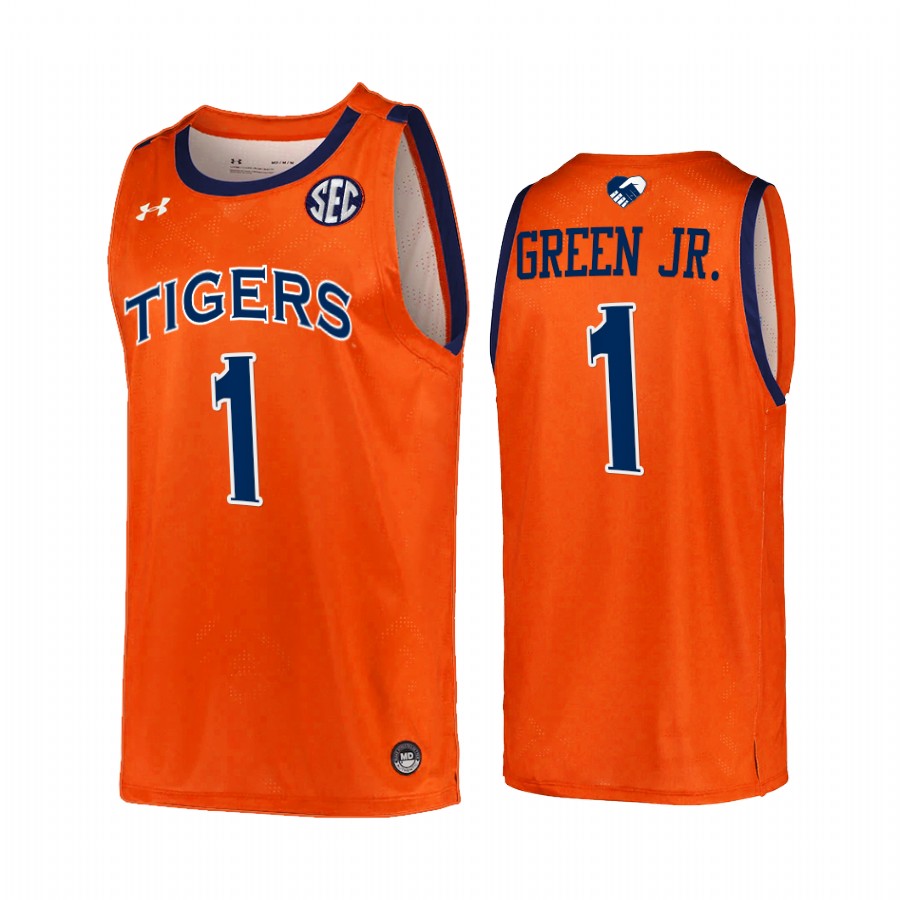 Auburn Tigers Wendell Green Jr. Jersey 2022 College Orange Unite As One Uniform