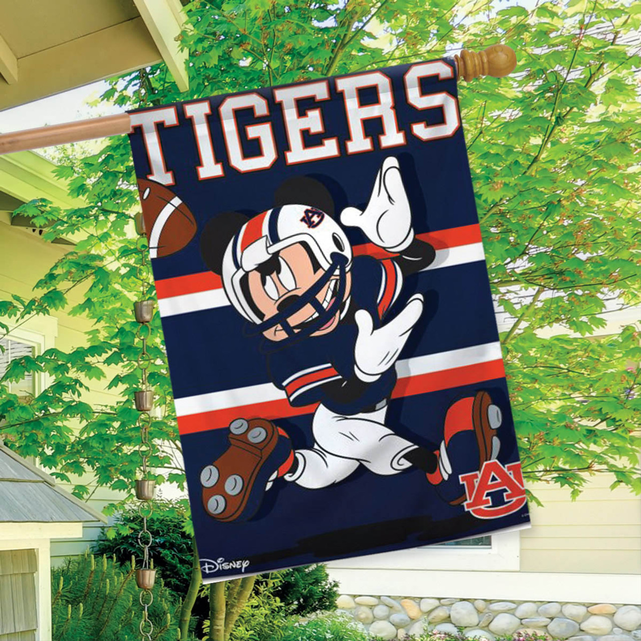 Auburn University Tigers NCAA Mickey Mouse Garden Flag, House Flag