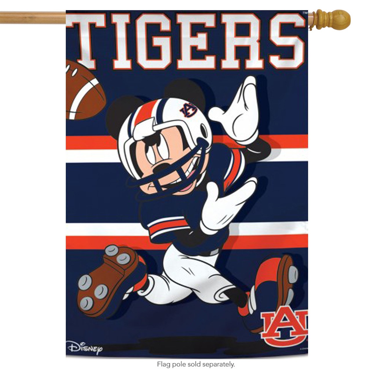 Auburn University Tigers NCAA Mickey Mouse Garden Flag, House Flag