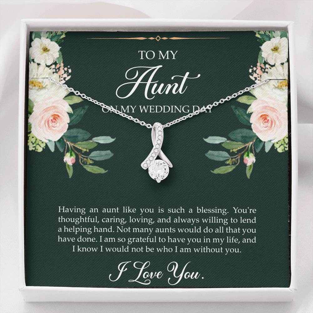 Aunt of the Bride Gifts, I Am So Grateful To Have You, Alluring Beauty Necklace For Women, Wedding Day Thank You Ideas From Bride