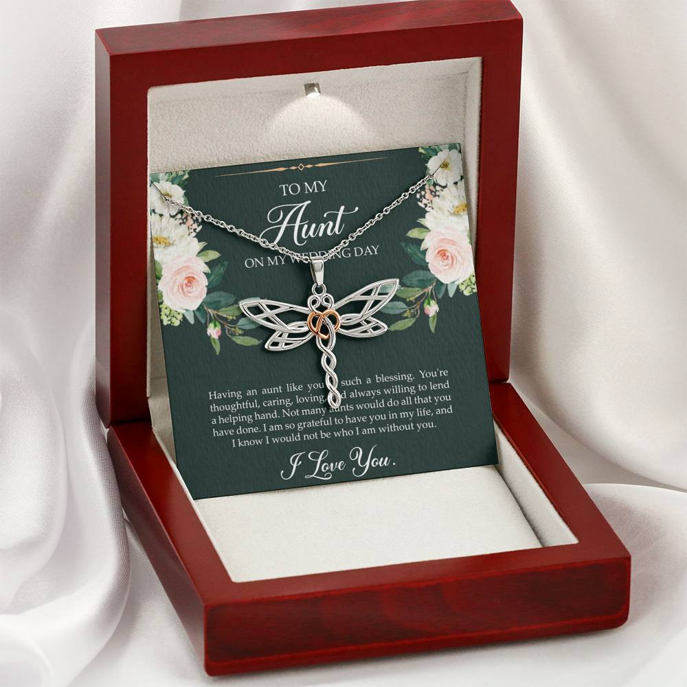 Aunt of the Bride Gifts, I Am So Grateful To Have You, Dragonfly Necklace For Women, Wedding Day Thank You Ideas From Bride
