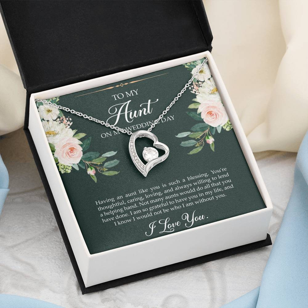Aunt of the Bride Gifts, I Am So Grateful To Have You, Forever Love Heart Necklace For Women, Wedding Day Thank You Ideas From Bride