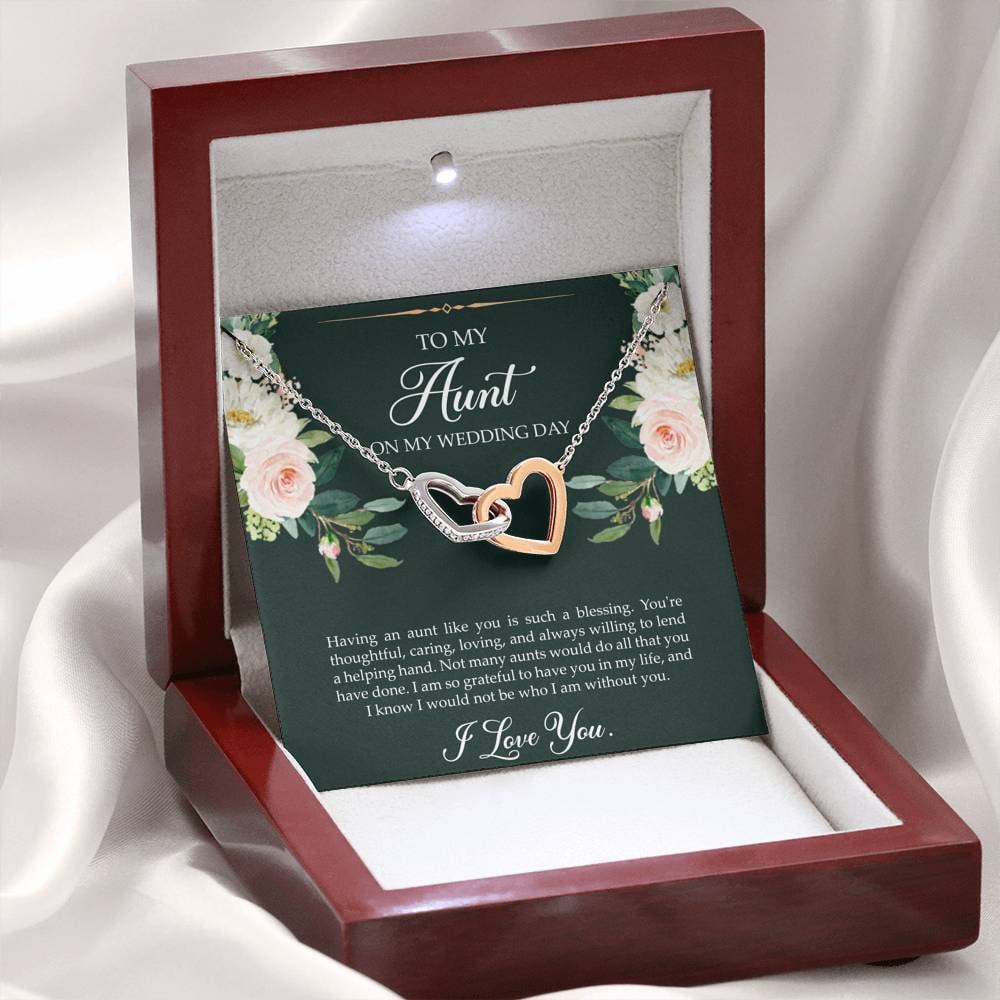 Aunt of the Bride Gifts, I Am So Grateful To Have You, Interlocking Heart Necklace For Women, Wedding Day Thank You Ideas From Bride
