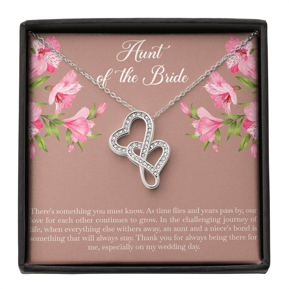 Aunt of the Bride Gifts, Our Love For Each Other Grows, Double Heart Necklace For Women, Wedding Day Thank You Ideas From Bride