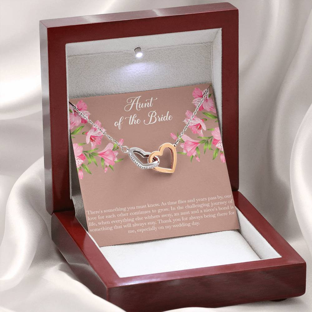 Aunt of the Bride Gifts, Our Love For Each Other Grows, Interlocking Heart Necklace For Women, Wedding Day Thank You Ideas From Bride