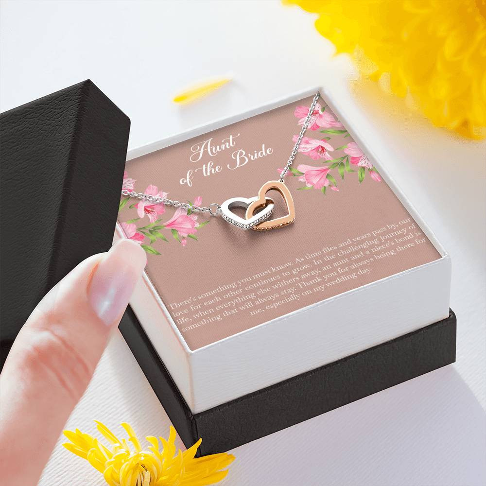 Aunt of the Bride Gifts, Our Love For Each Other Grows, Interlocking Heart Necklace For Women, Wedding Day Thank You Ideas From Bride
