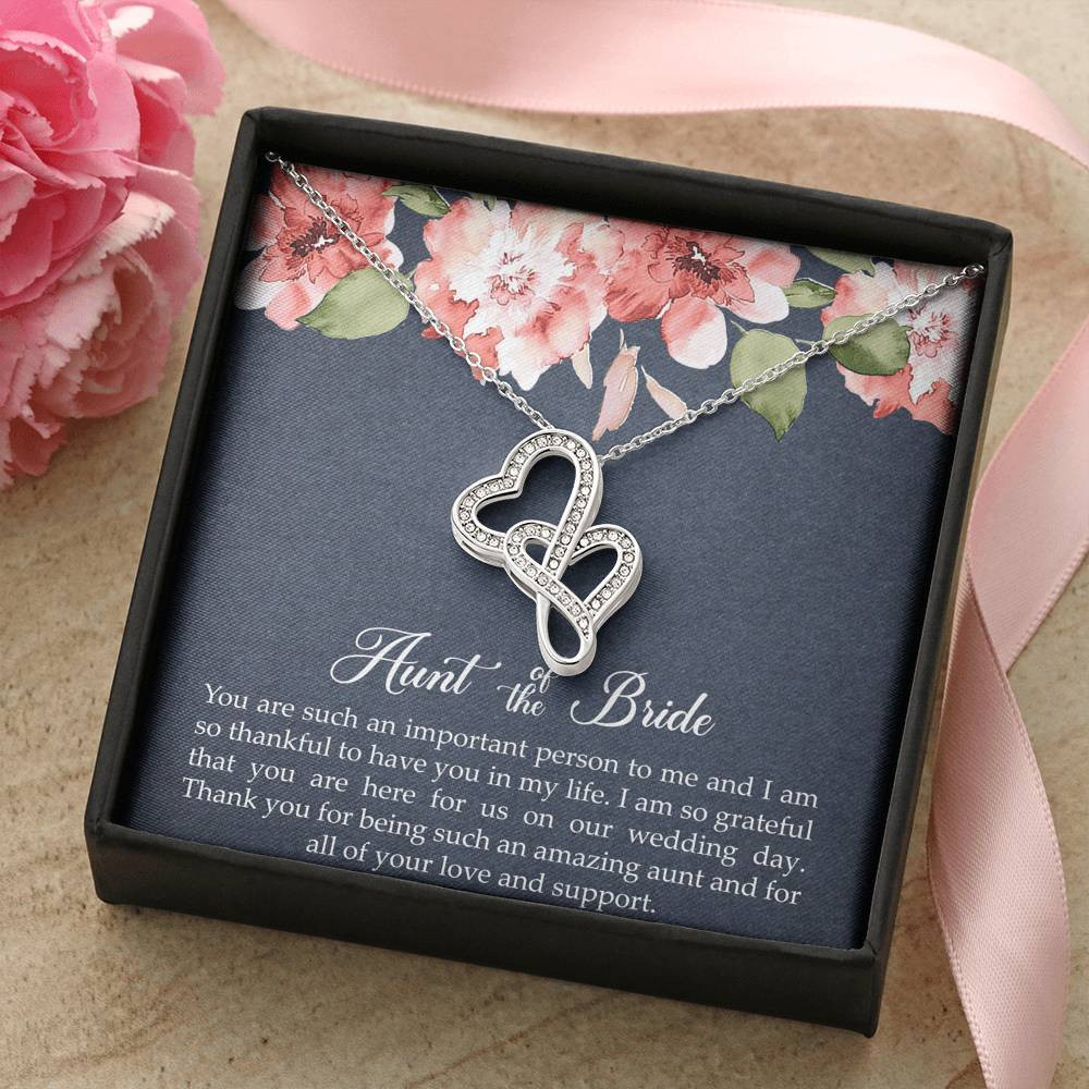 Aunt of the Bride Gifts, You Are Important To Me, Double Heart Necklace For Women, Wedding Day Thank You Ideas From Bride