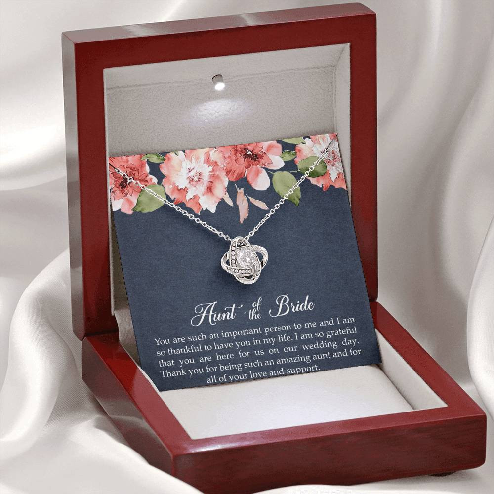 Aunt of the Bride Gifts, You Are Important To Me, Love Knot Necklace For Women, Wedding Day Thank You Ideas From Bride