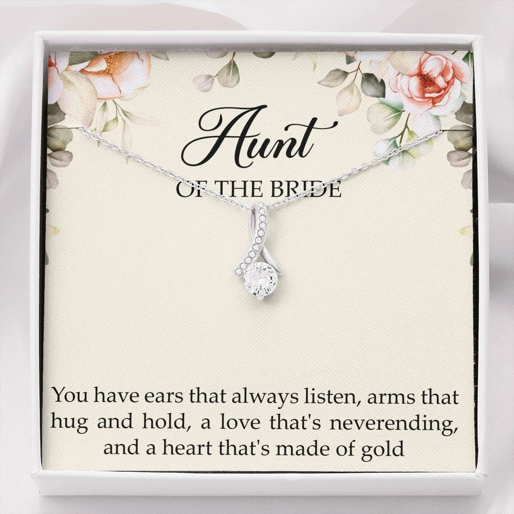 Aunt of the Bride Gifts, You Have Ears That Always Listen, Alluring Beauty Necklace For Women, Wedding Day Thank You Ideas From Bride