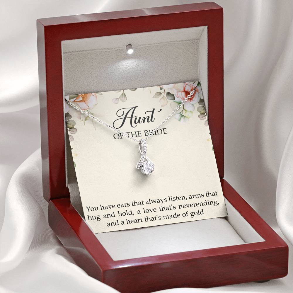 Aunt of the Bride Gifts, You Have Ears That Always Listen, Alluring Beauty Necklace For Women, Wedding Day Thank You Ideas From Bride