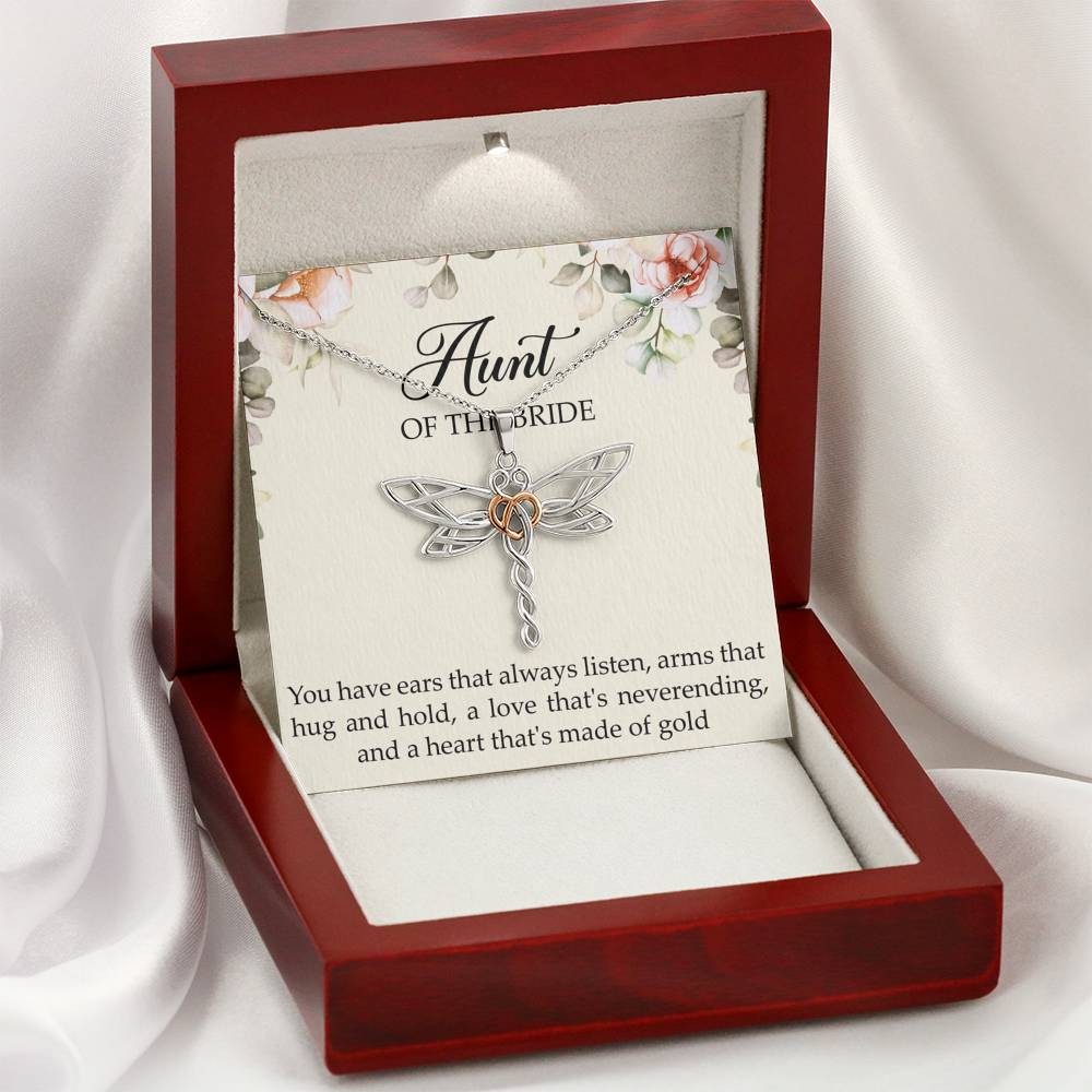 Aunt of the Bride Gifts, You Have Ears That Always Listen, Dragonfly Necklace For Women, Wedding Day Thank You Ideas From Bride