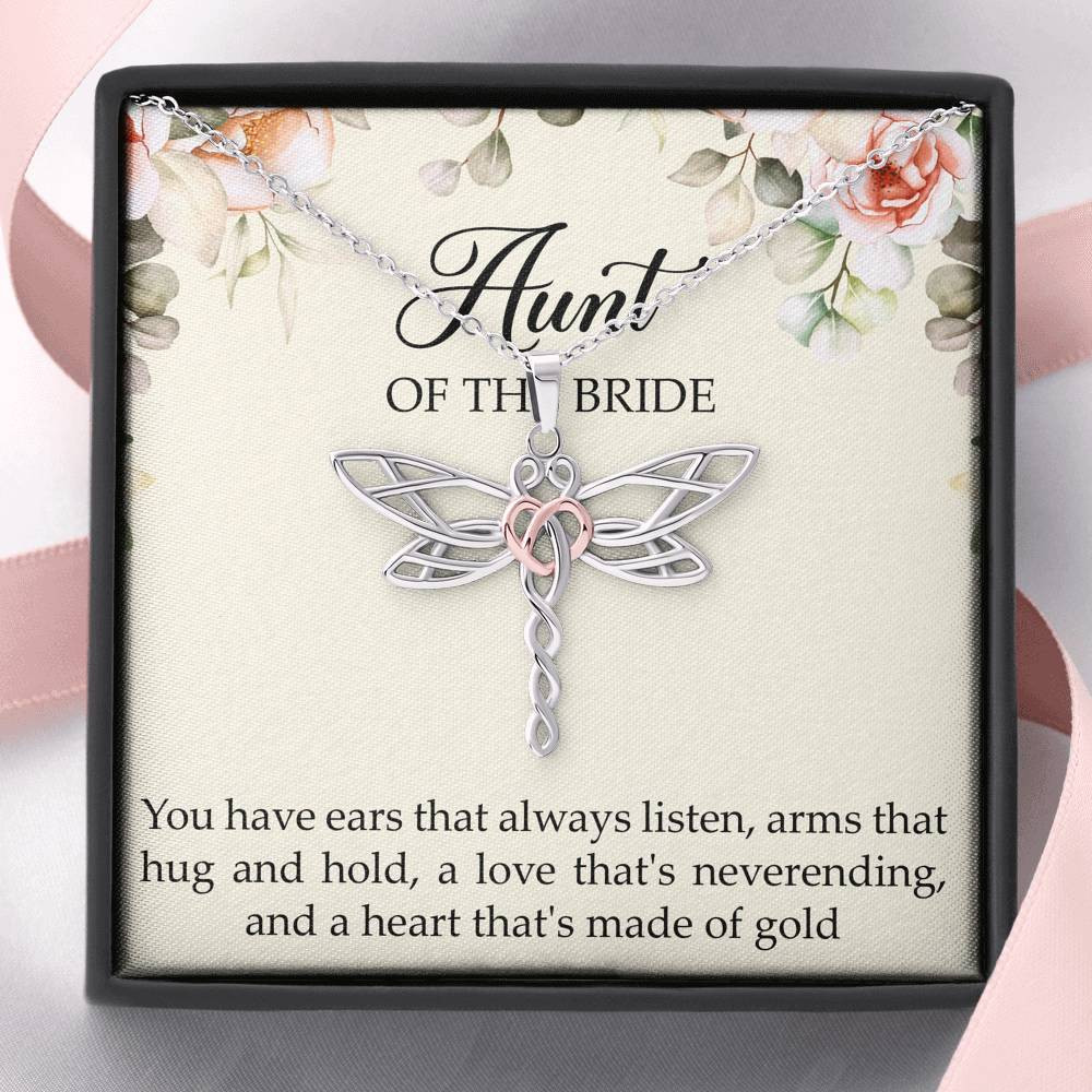 Aunt of the Bride Gifts, You Have Ears That Always Listen, Dragonfly Necklace For Women, Wedding Day Thank You Ideas From Bride