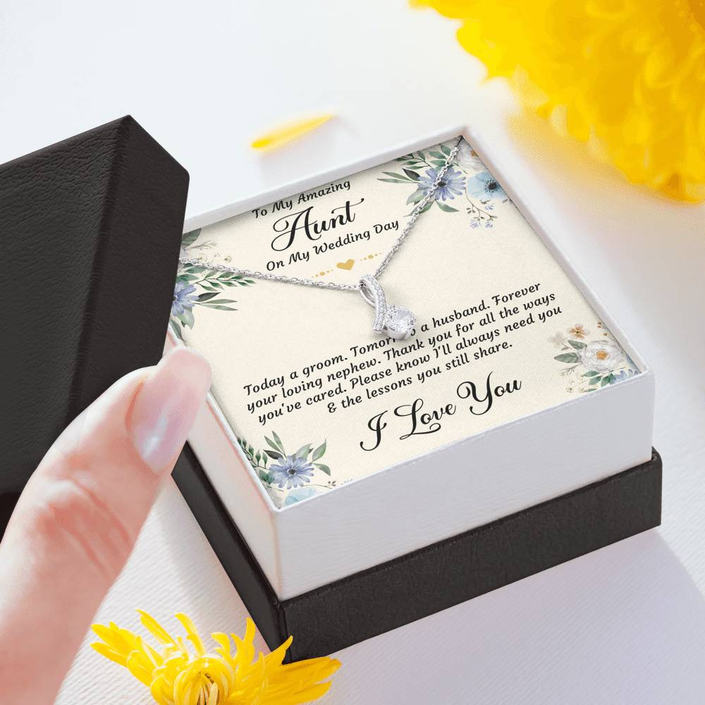 Aunt of the Groom Gifts, Forever Your Nephew, Alluring Beauty Necklace For Women, Wedding Day Thank You Ideas From Groom