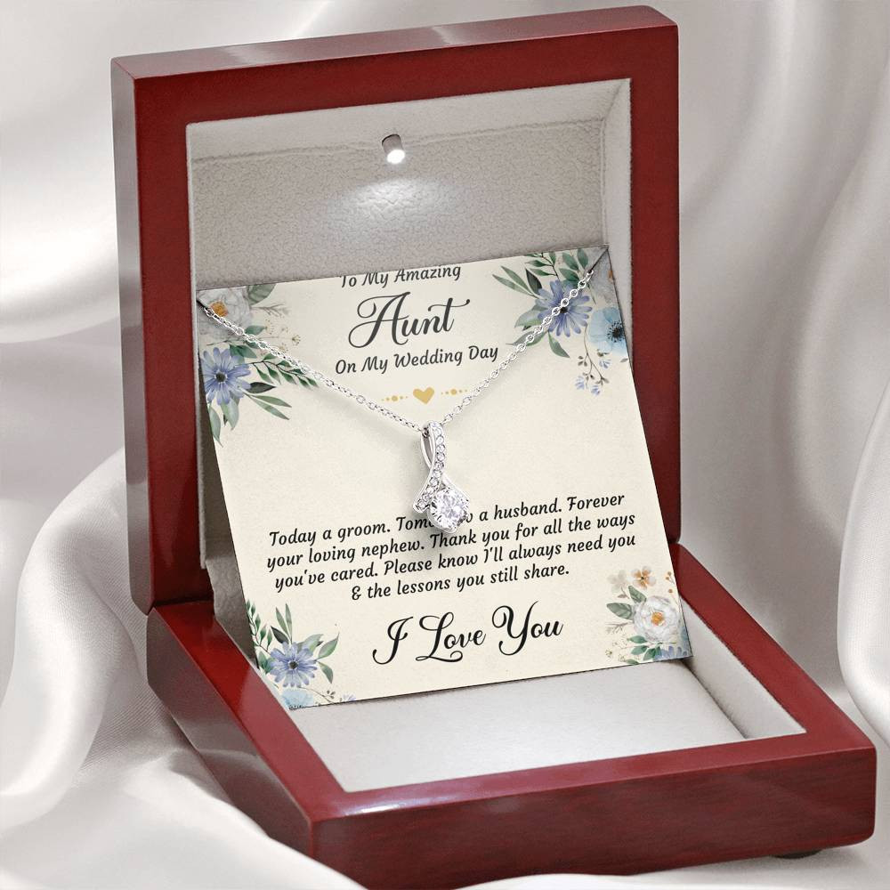 Aunt of the Groom Gifts, Forever Your Nephew, Alluring Beauty Necklace For Women, Wedding Day Thank You Ideas From Groom