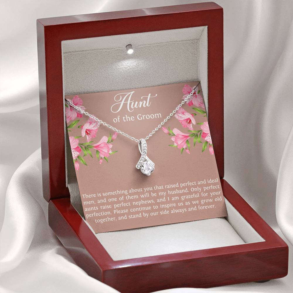 Aunt of the Groom Gifts, Grateful for Your Protection, Alluring Beauty Necklace For Women, Wedding Day Thank You Ideas From Bride