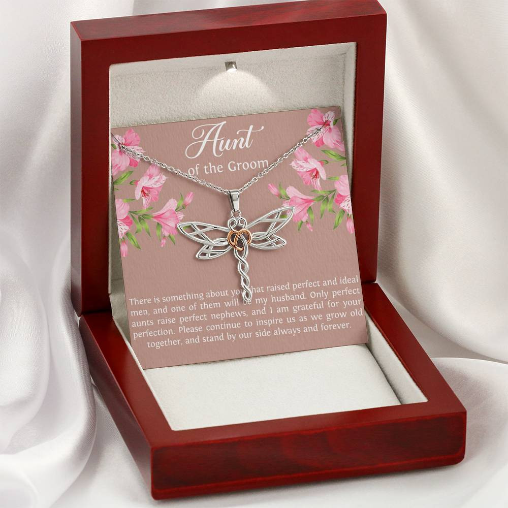 Aunt of the Groom Gifts, Grateful for Your Protection, Dragonfly Necklace For Women, Wedding Day Thank You Ideas From Bride