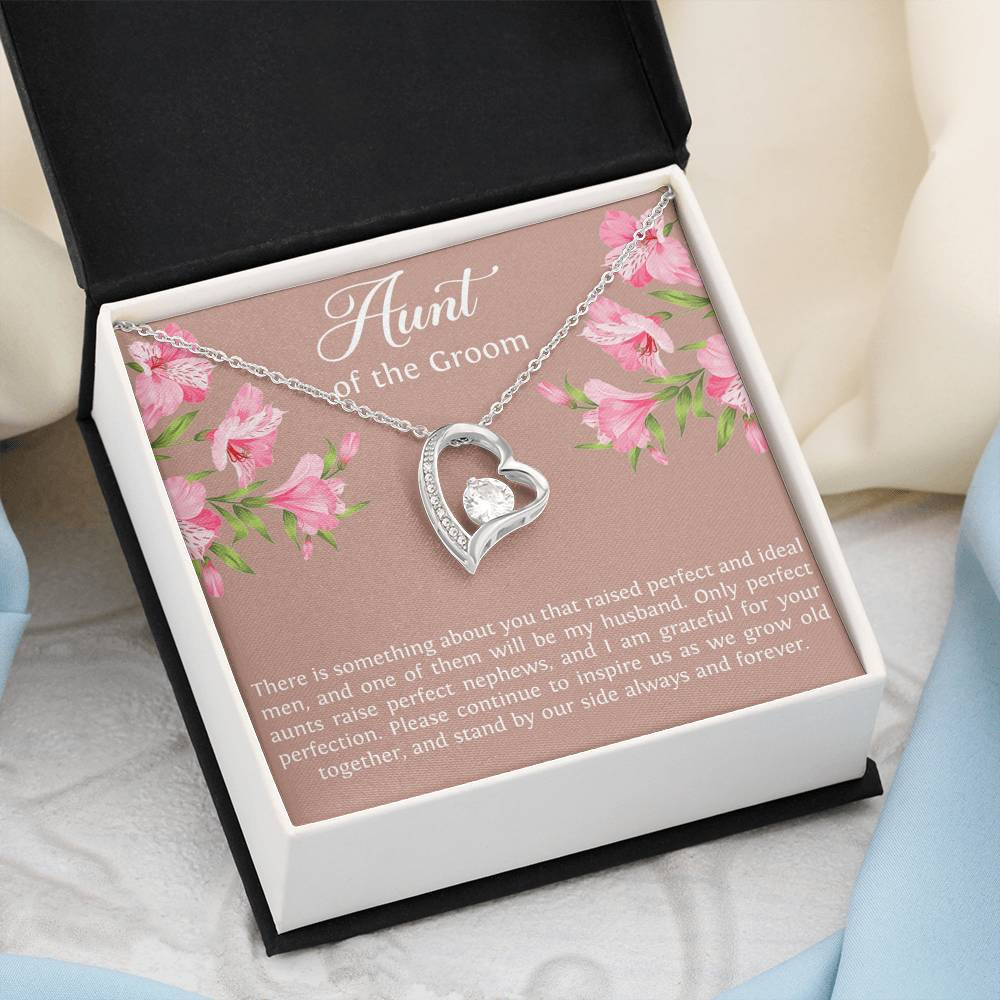 Aunt of the Groom Gifts, Grateful for Your Protection, Forever Love Heart Necklace For Women, Wedding Day Thank You Ideas From Bride