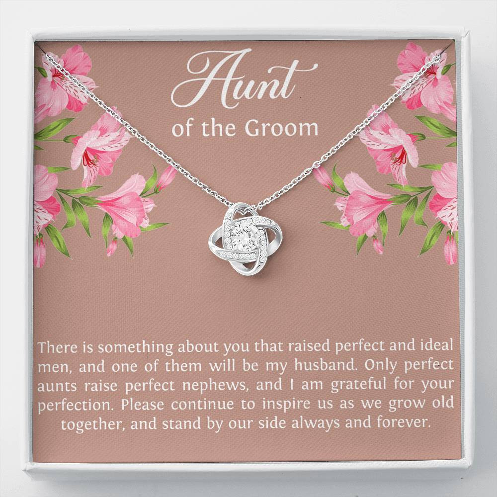 Aunt of the Groom Gifts, Grateful for Your Protection, Love Knot Necklace For Women, Wedding Day Thank You Ideas From Bride