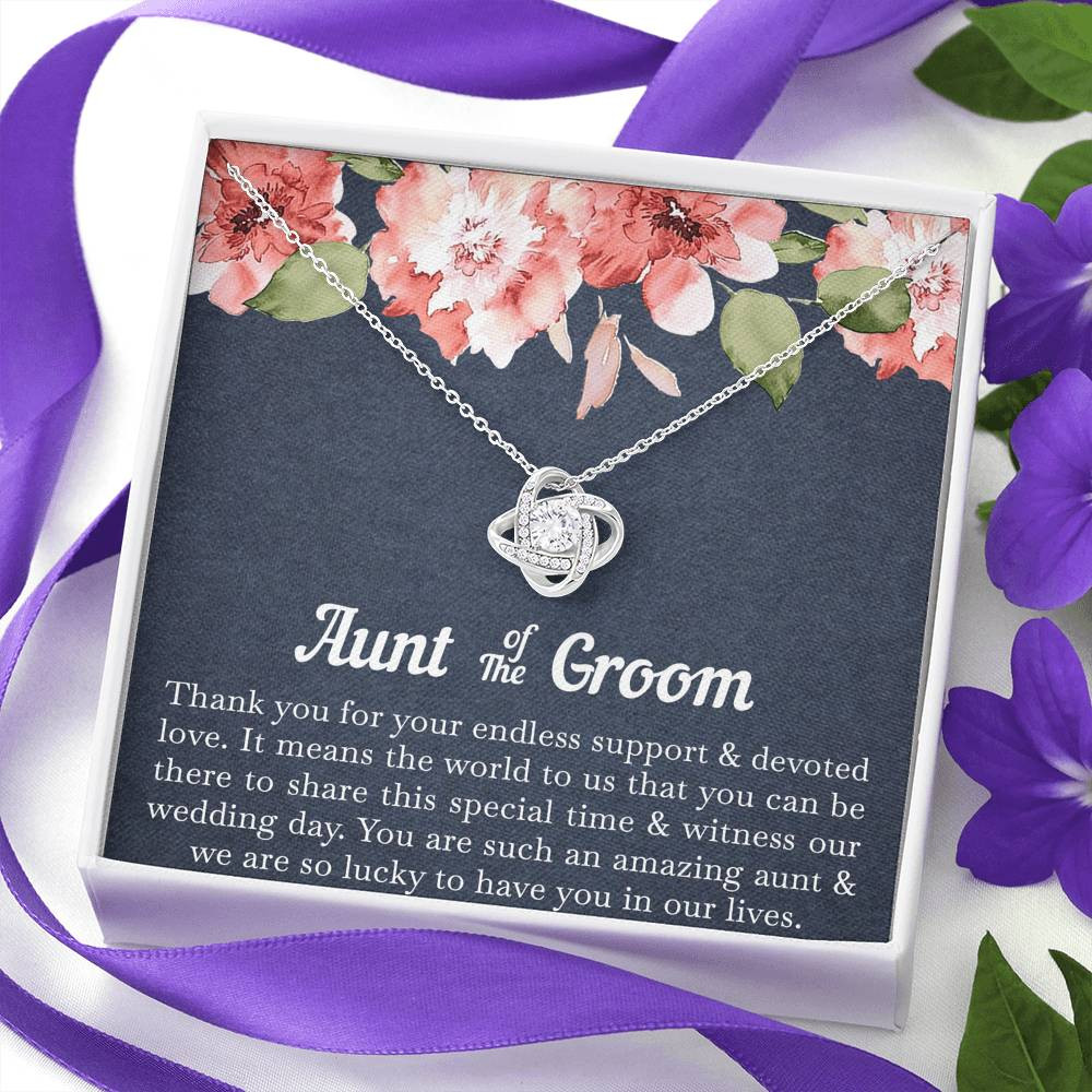 Aunt of the Groom Gifts, You Are Amazing, Love Knot Necklace For Women, Wedding Day Thank You Ideas From Groom