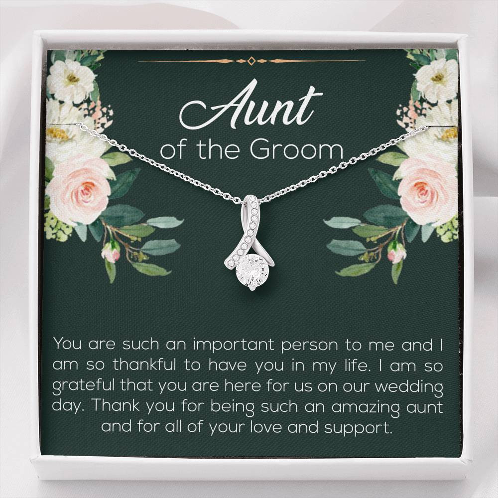 Aunt of the Groom Gifts, You’re an Important Person To Me, Alluring Beauty Necklace For Women, Wedding Day Thank You Ideas From Groom