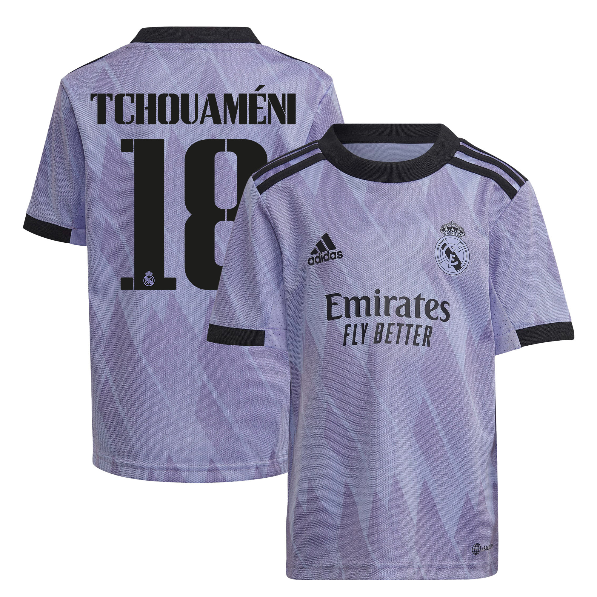 Aurélien Tchouaméni 18 Real Madrid 2022/23 Away Soccer Jersey – Purple