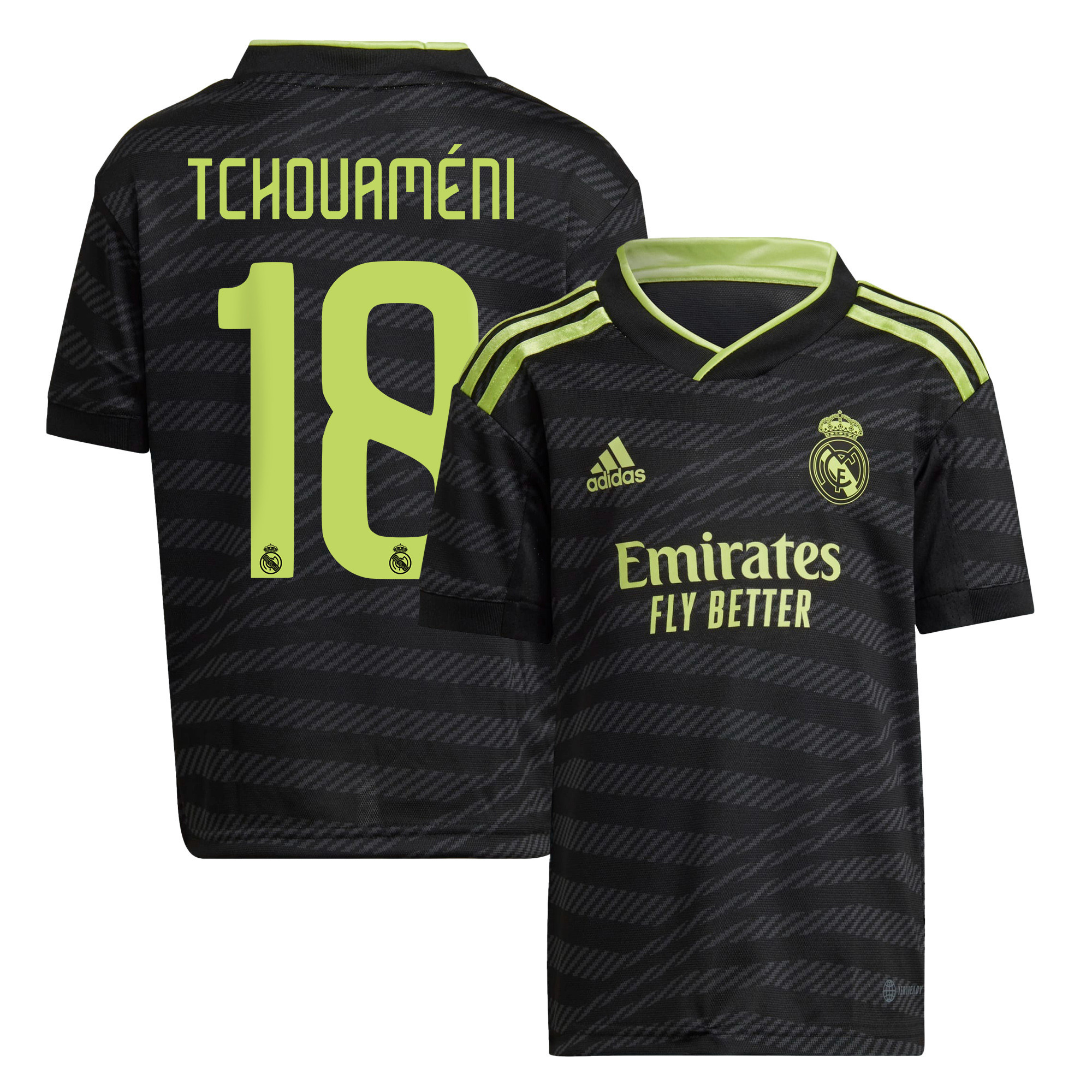 Aurélien Tchouaméni 18 Real Madrid 2022/23 Third Soccer Jersey – Black