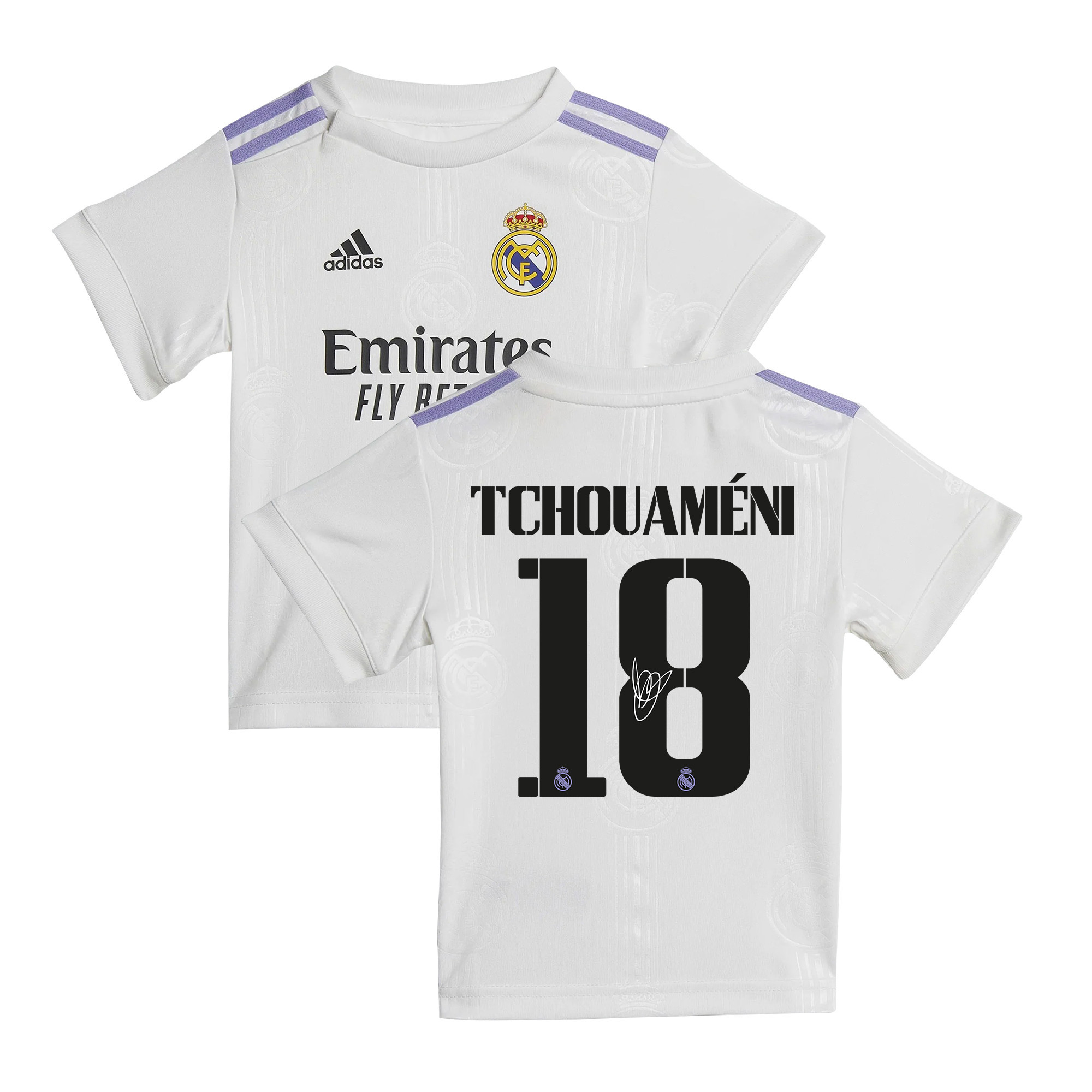 Aurélien Tchouaméni 18 Signed Real Madrid 2022/23 Home Soccer Jersey –