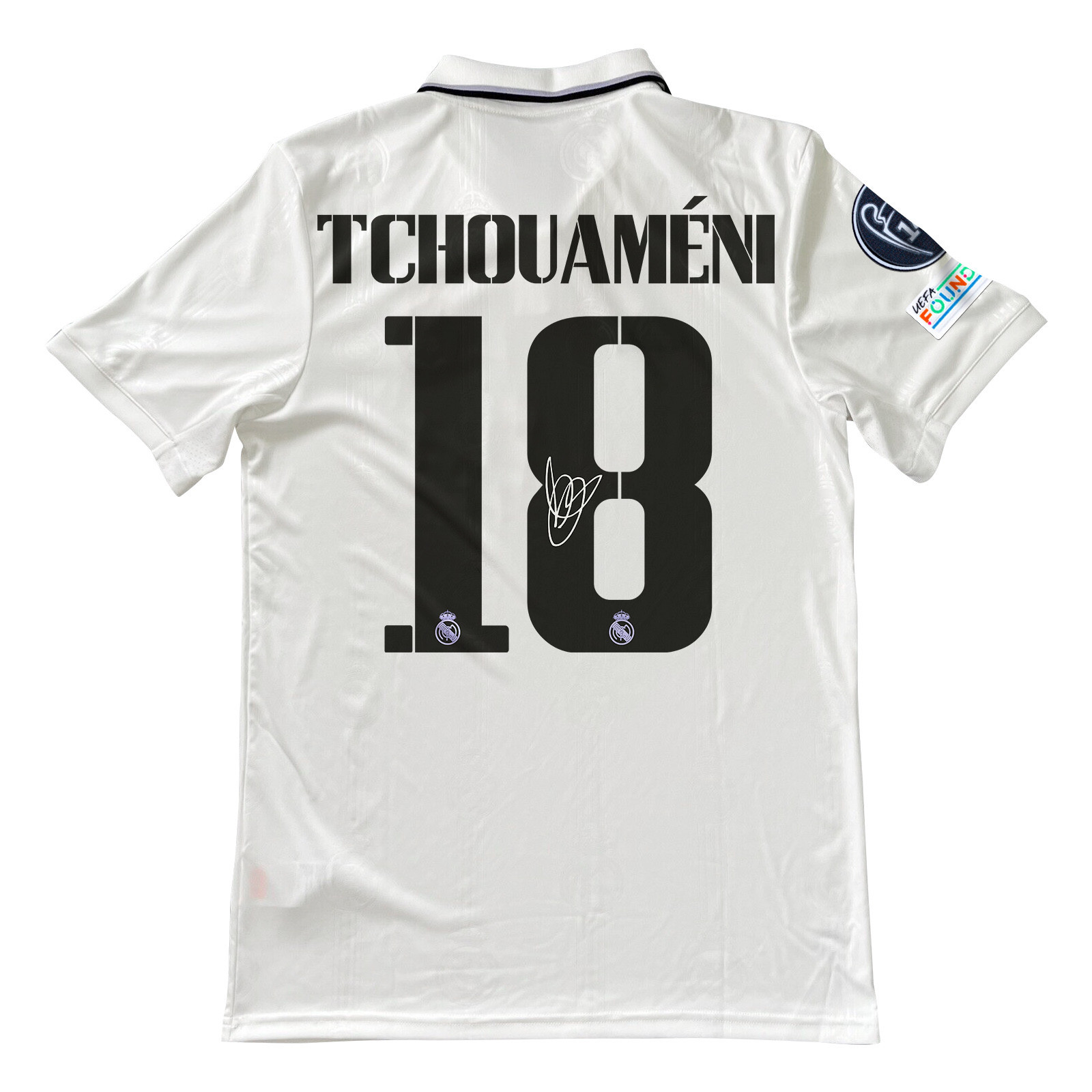Aurélien Tchouaméni 18 Signed Real Madrid 2022/23 Home Men Soccer Jersey – White