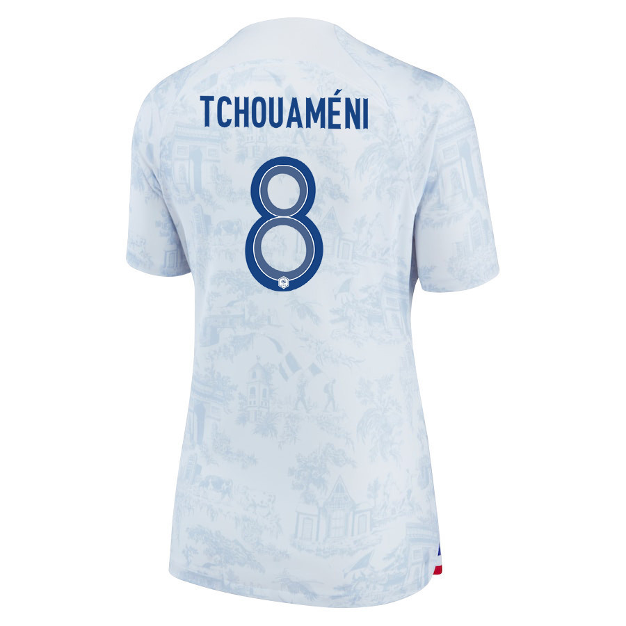 Aurelien Tchouameni 8 FIFA World Cup Qatar 2022 Patch France National Team – Away Women Soccer Jersey