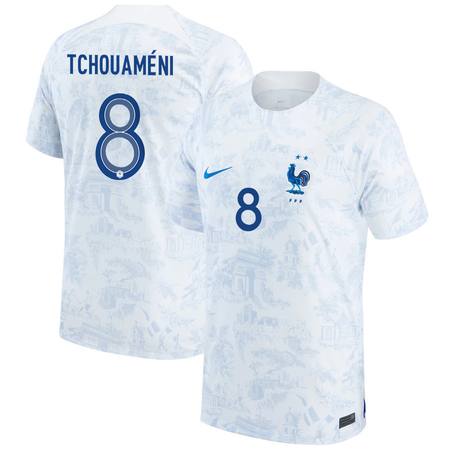 Aurelien Tchouameni 8 France National Team 2022-23 Qatar World Cup – Away Soccer Jersey