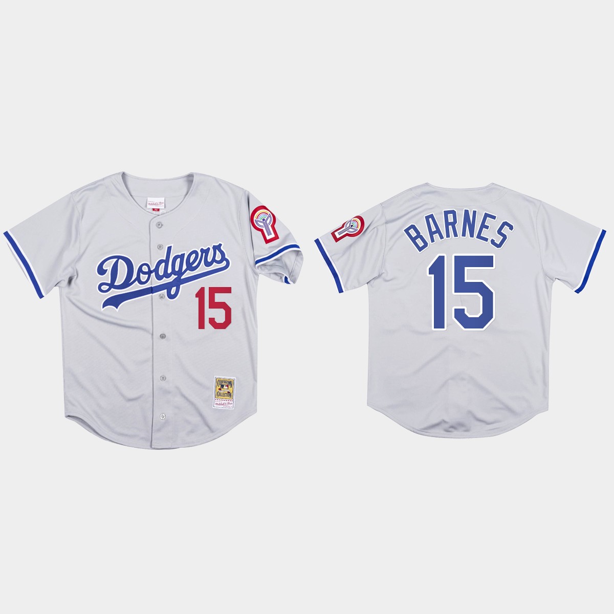 Austin Barnes #15 Los Angeles Dodgers Mitchell And Ness 1981 Jersey – Gray