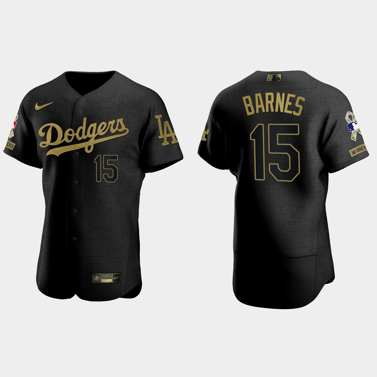 Austin Barnes Los Angeles Dodgers 2021 Salute to Service Jersey – All Black