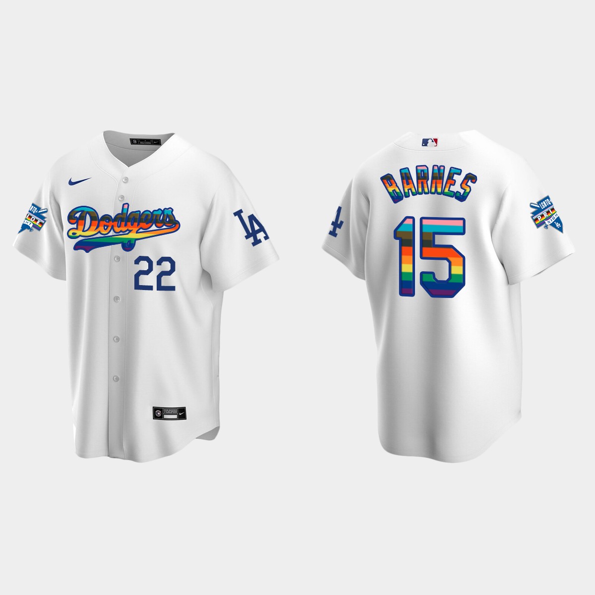 Austin Barnes Los Angeles Dodgers 2022 Pride Night LGBTQ Jersey – White