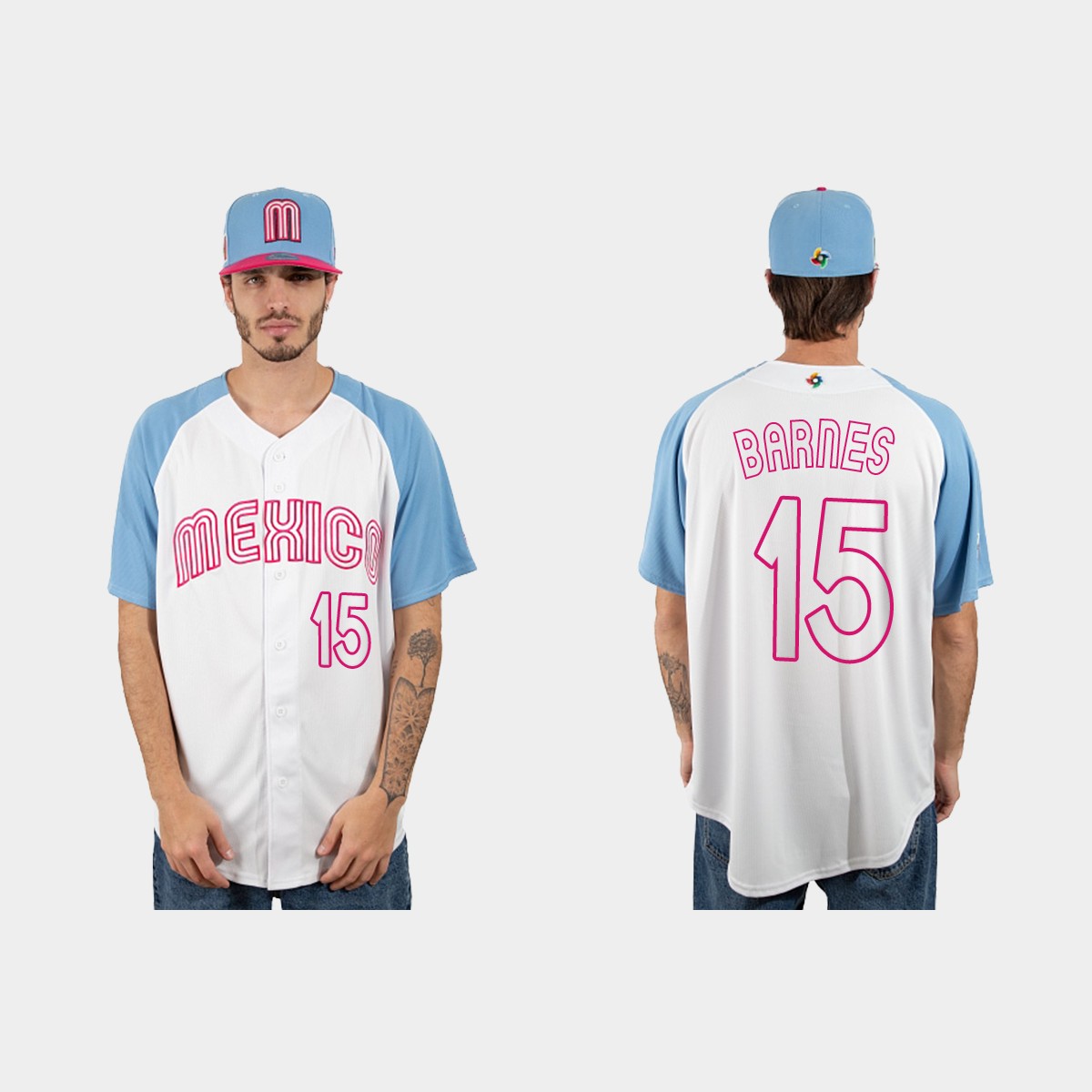 Austin Barnes Mexico 2023 World Classic Jersey - White Blue
